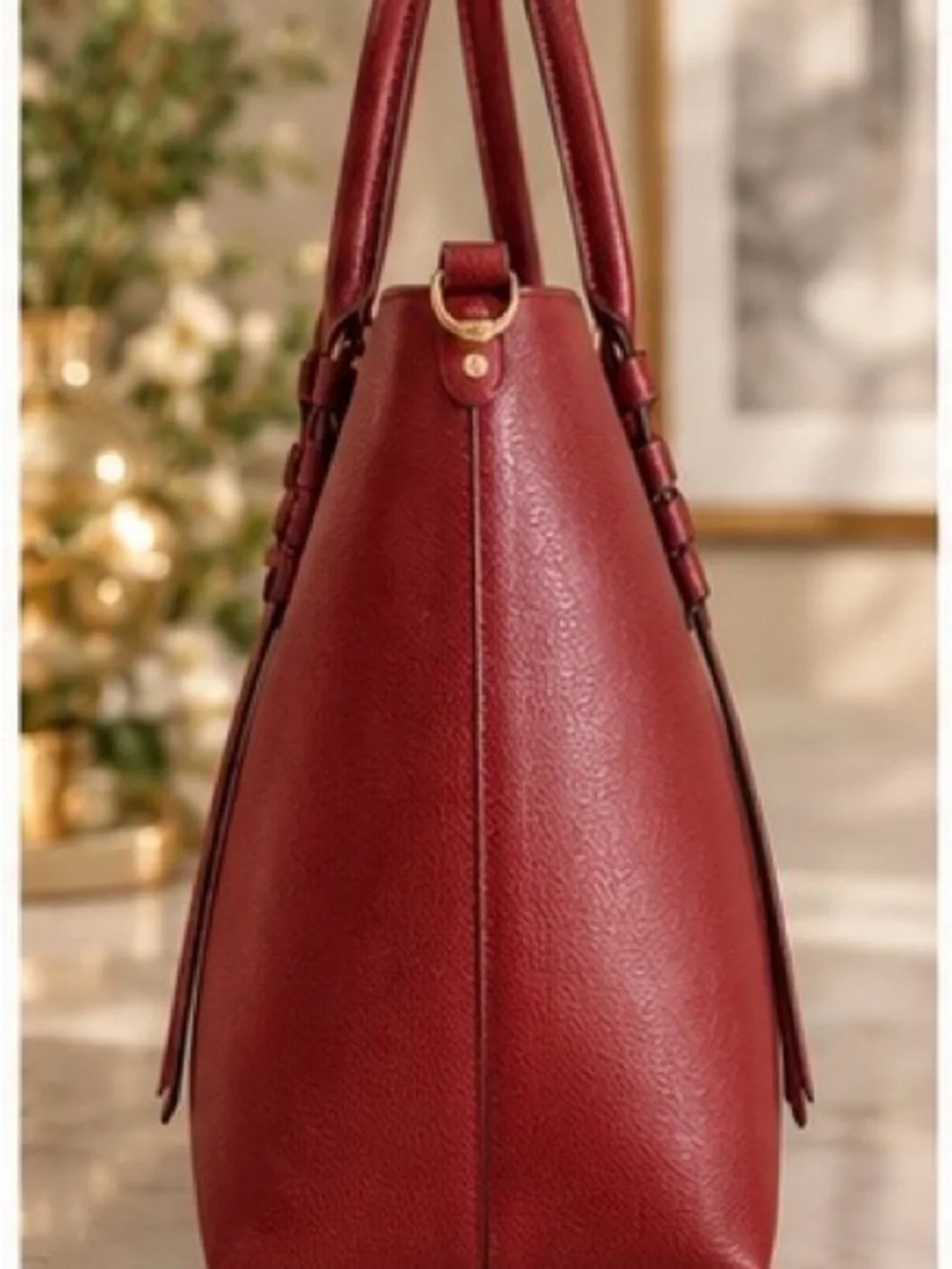 Gucci Burgundy Leather Top-Handle Tote